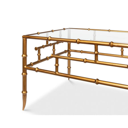 Barlow Gold Bamboo Cocktail Table closeup