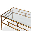 Barlow Gold Bamboo Cocktail Table with glass top