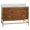 Bassett Burl Wood Vanity - 48" Wide - two drawers