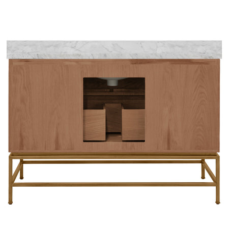 Bassett Burl Wood Vanity - 48" Wide back cutout