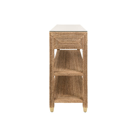 Bayview Woven Rope Console Table side view