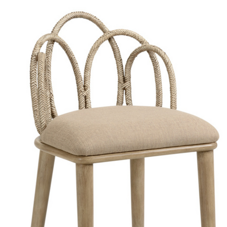 Berman Counter Stool - curved rattan back