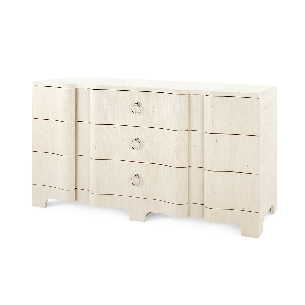 Biarritz Natural Grasscloth Dresser - nine drawers
