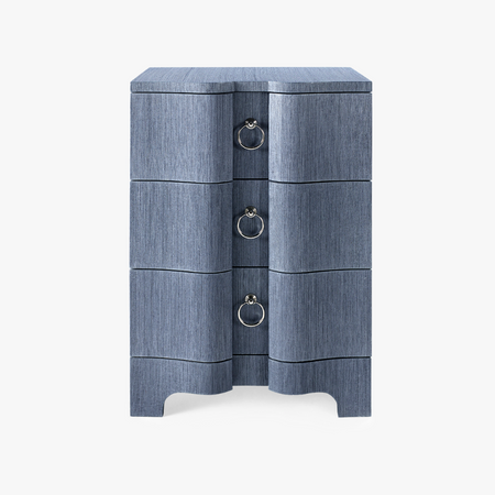 Biarritz Navy Grasscloth Side Table