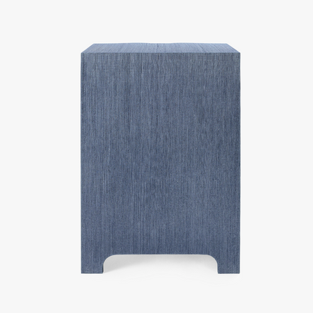 Biarritz Navy Grasscloth Side Table finished back view
