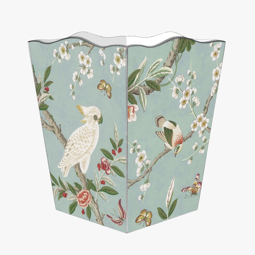 Bird and Butterfly Wastebasket