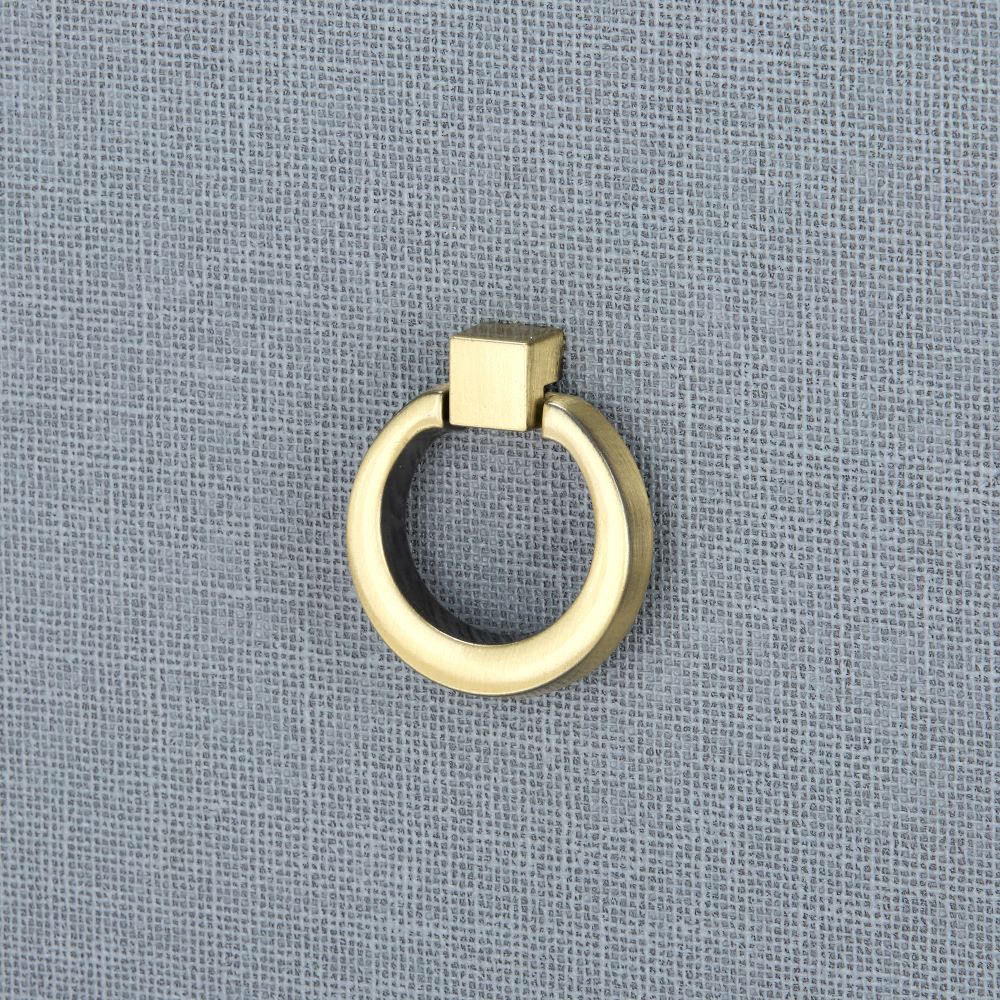 Blaine Large Grey Dresser Brass Ring Pull