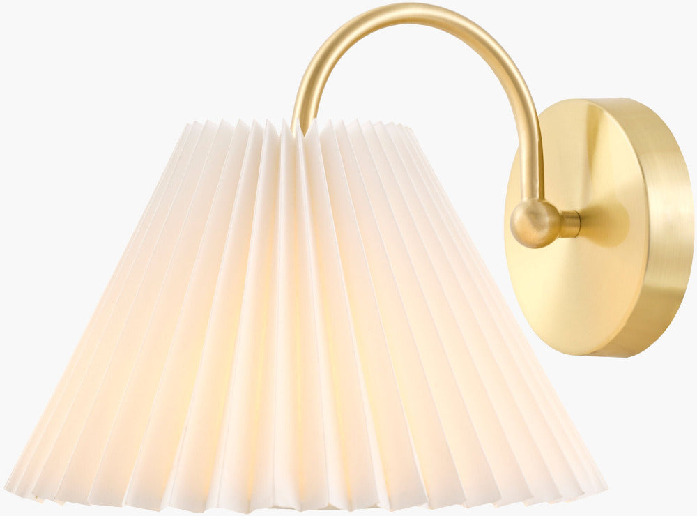 Blanche Pleated Wall Sconce illuminated