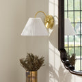 Blanche Pleated Wall Sconce styled in foyer