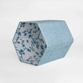 Block Print Blue Dot Hexagon Wastebasket