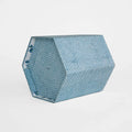 Block Print Blue Dot Hexagon Wastebasket bottom view