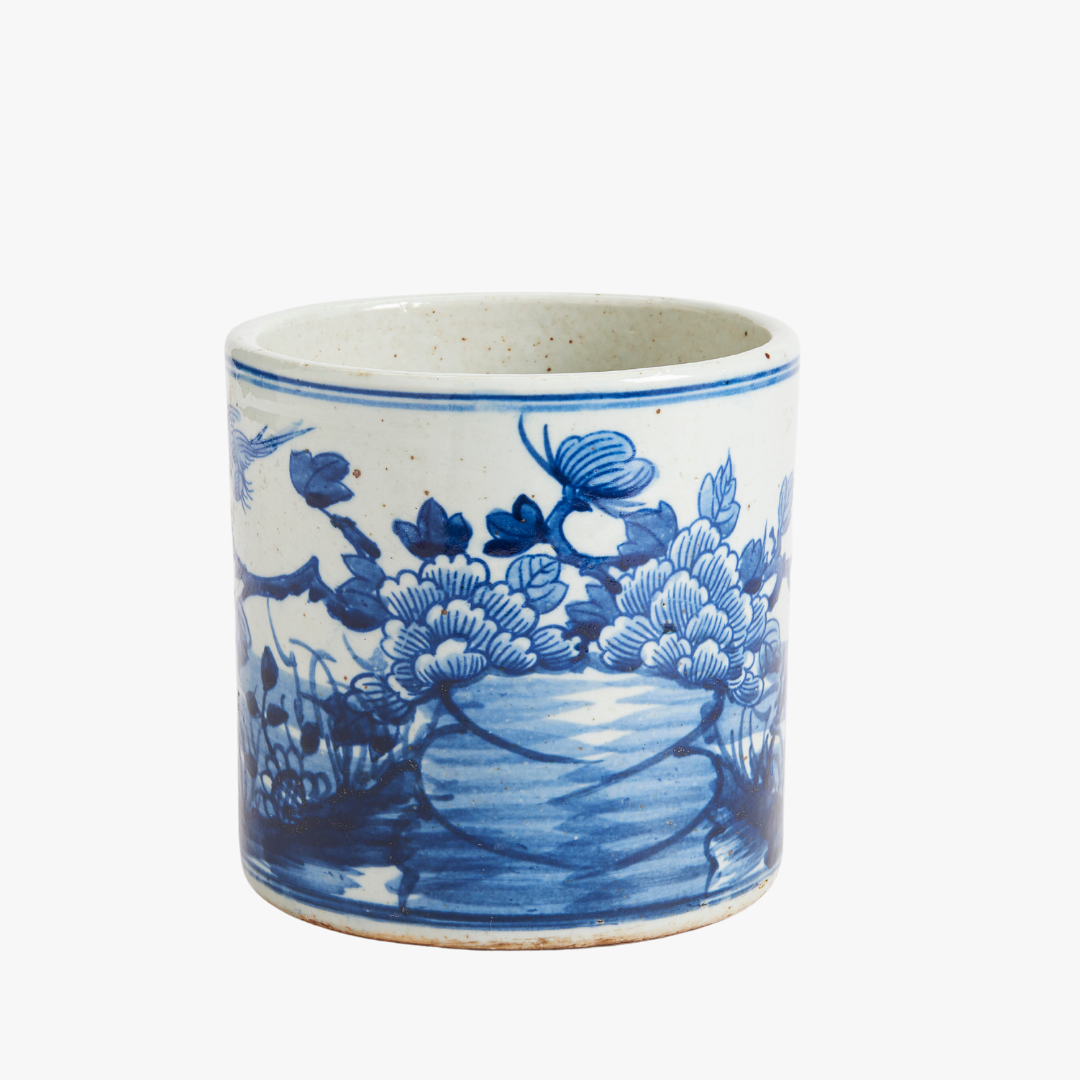 Blue Bird and Flower Planter