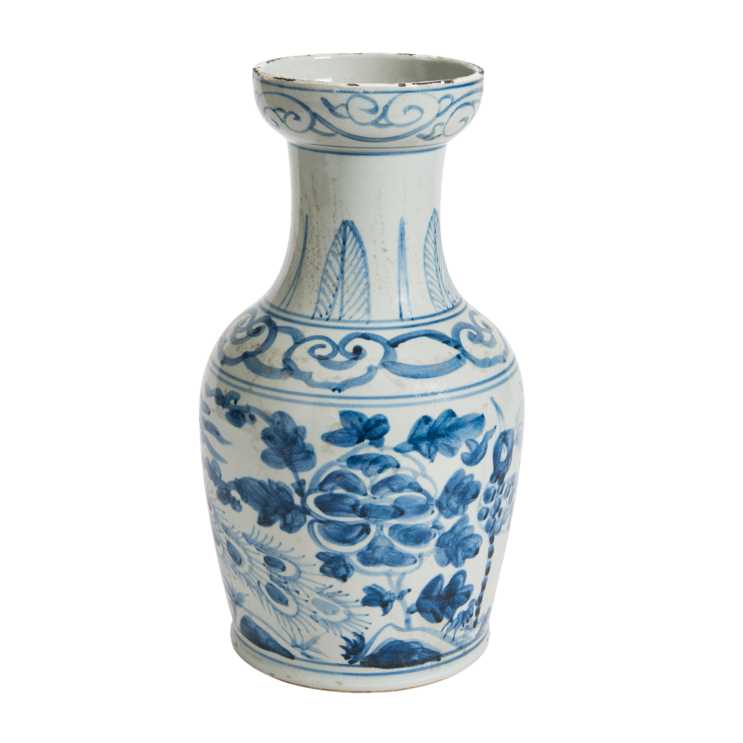 Blue Bird Vase - blue and white chinoiserie