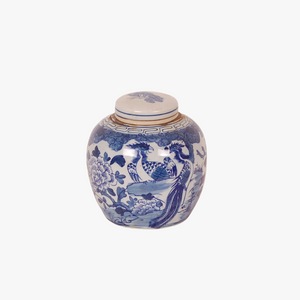 Blue Bird and Flower Mini Jar