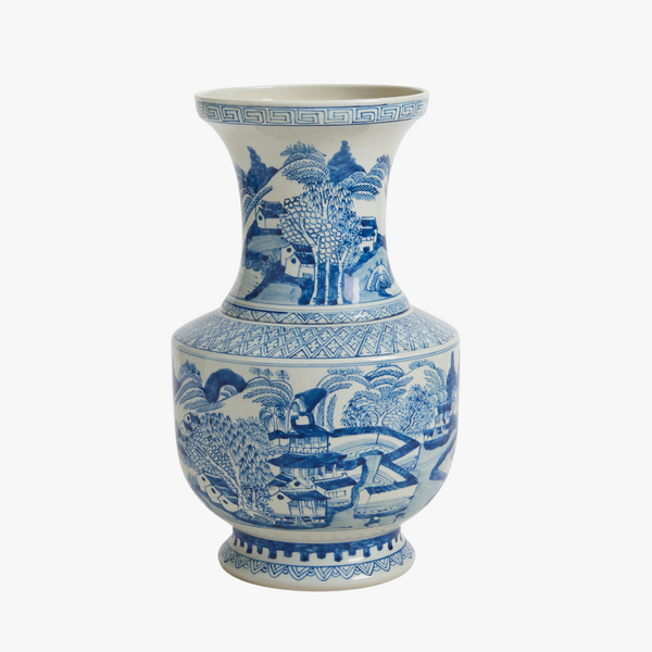 Blue Canton Porcelain Vase