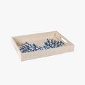 Blue Coral Raffia Tray
