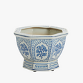 Blue Floral Dot Ceramic Planter