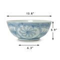 Blue Handpainted Freya Bowl dimensions