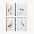 Blue Heron Prints in Bamboo Style Frames