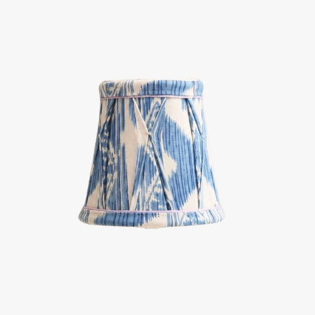Blue Ikat Pleated Cordless Lamp Shade
