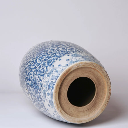 Blue Lotus Bloom Garden Stool - bottom view