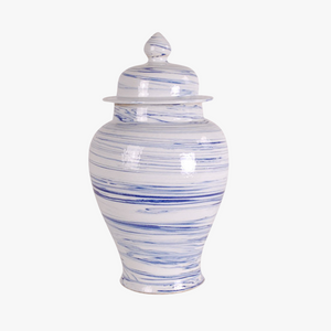 Blue Swirl Ginger Jar