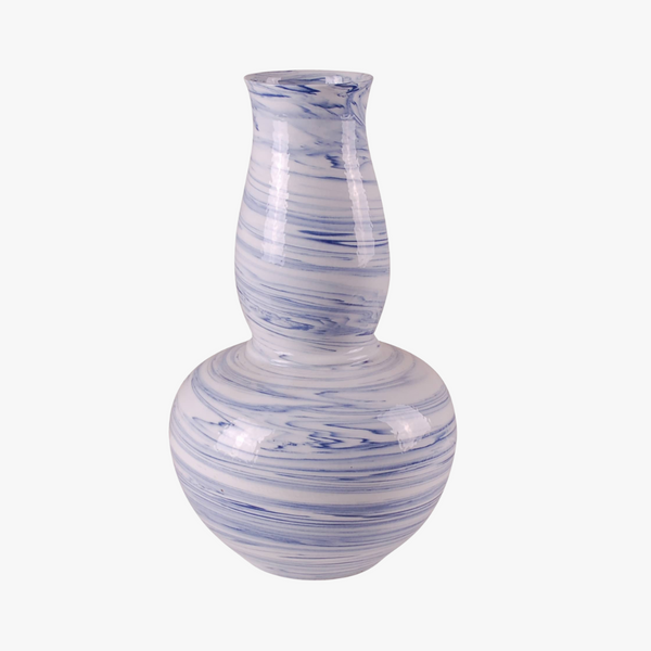 Blue Swirl Gourd Vase