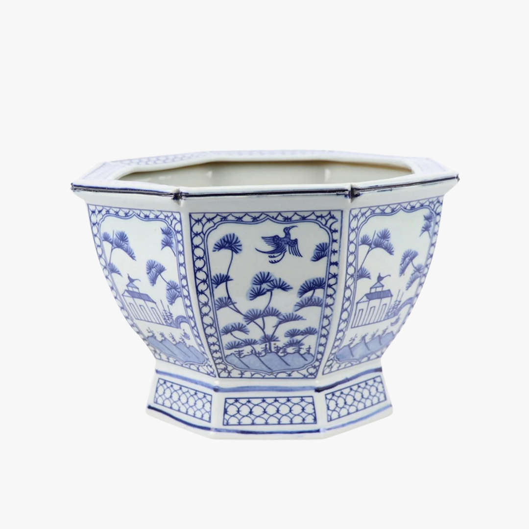 Blue Village Hexagon Planter