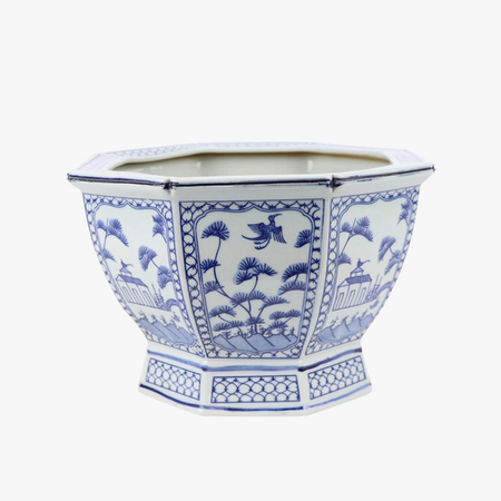 Blue Village Hexagon Planter