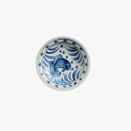 Blue and White Fish Trinket Dish - Hand Painted Chinoiserie