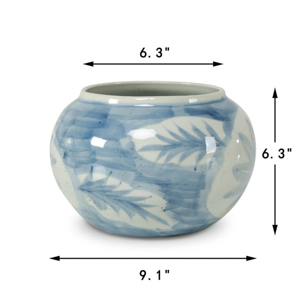 Blue and White Freya Round Pot dimensions