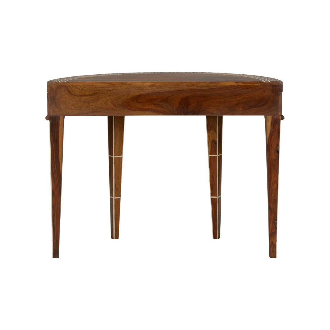Bone Inlay Demilune Console Table back view
