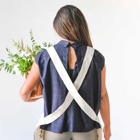 Botanical Embroidered Apron back