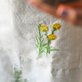 Botanical Embroidered Apron closeup
