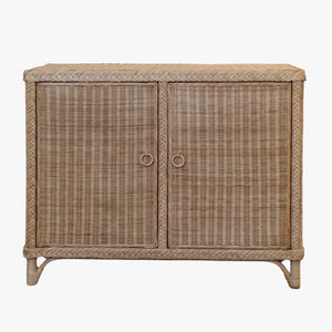 Braided Edge Wicker Cabinet