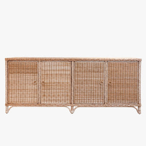 Braided Edge Wicker Credenza