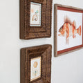 Braided Water Hyacinth Frame Set styled on wall