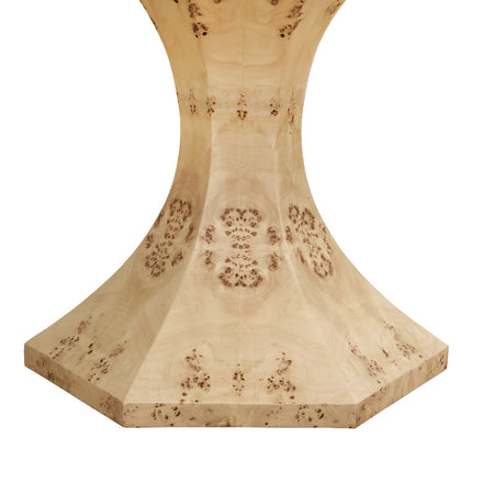 Bransford Burl Round Dining Table hexagon pedestal base
