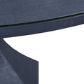 Bransford Navy Dining Table glass top closeup