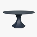Bransford Navy Textured Linen Round Dining Table
