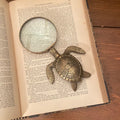 Brass Sea Turtle 2x Magnifying Glass styled on book
