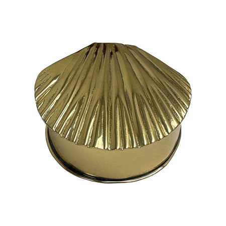 Brass Shell Lidded Box open partially