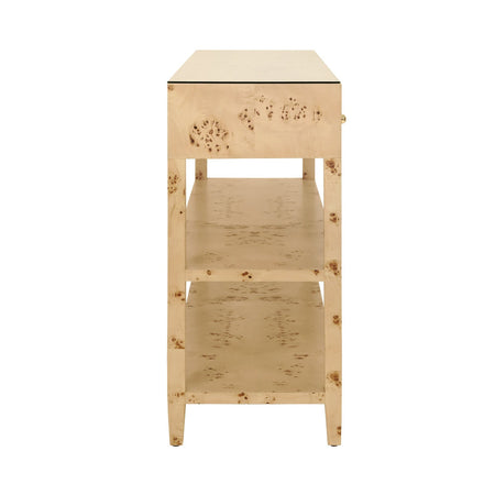 Brayden Burl Console Table side view