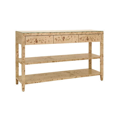 Brayden Burl Console Table with three drawers