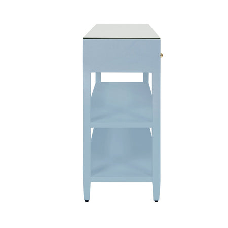 Brayden Light Blue Console Table side view
