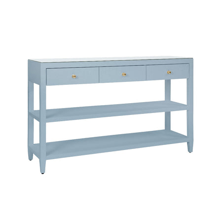 Brayden Light Blue Console Table with glass top