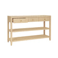 Brayden Natural Grasslcoth Console Table with open drawer