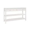 Brayden White Textured Linen Console Table with three drawers