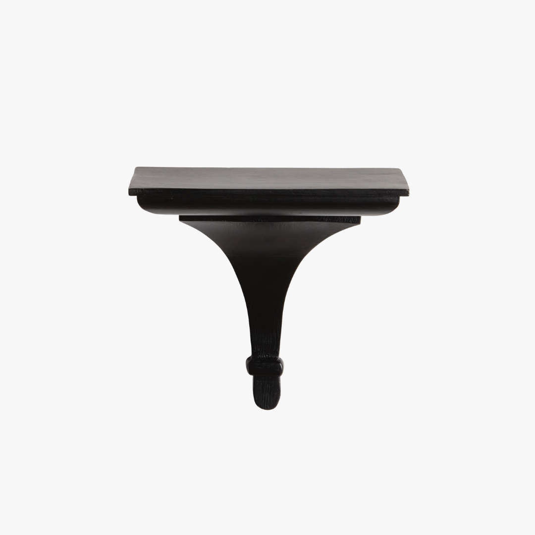 Breton Black Wood Wall Bracket - Shelf for Wall Decor - Dear Keaton