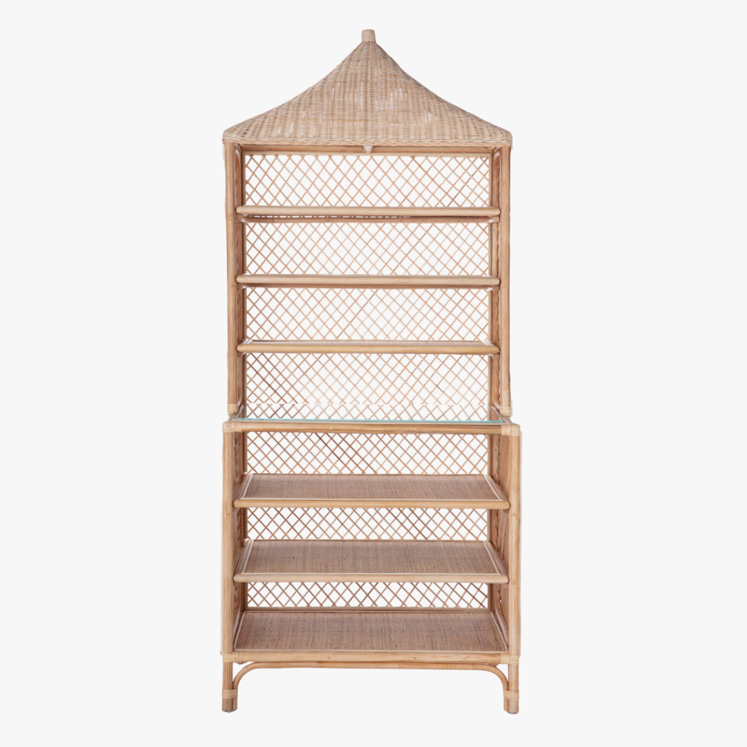 Brighton Rattan Etagere designed by Amanda Lindroth